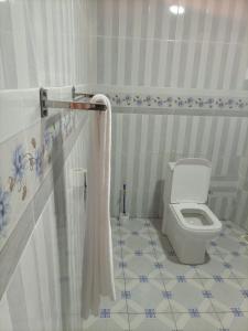 a bathroom with a toilet and a towel at OLOIRIEN HOTEL & RESORT in Narok