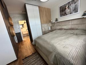 Posteľ alebo postele v izbe v ubytovaní Apartament z ogródkiem