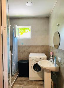 La salle de bains est pourvue d'un lave-linge et d'un lavabo. dans l'établissement Wine Garden Rabati, à Akhaltsikhé