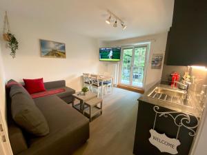 Η κουζίνα ή μικρή κουζίνα στο Beautiful flat with nice lake and mountain views