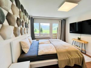 Voodi või voodid majutusasutuse Panorama apartment for 2 near Zermatt with parking! toas
