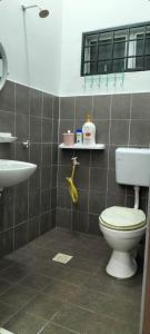 a bathroom with a toilet and a sink at Pelangi homestay in Kampung Bota Kiri