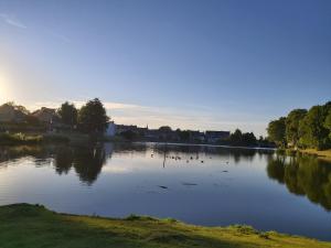 a large body of water with ducks on it at La Villa Audren Love Room Jacuzzi in Châtelaudren +2 photos