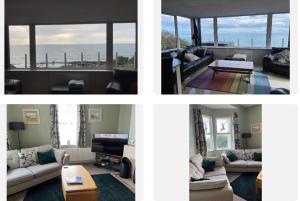 a collage of three pictures of a living room at Ebenezer in Carnlough