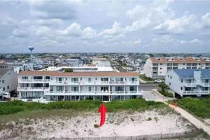 an aerial view of a building on the beach at New Ocean Front Couples Family Retreat Close2AC in Brigantine