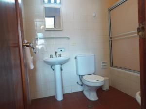 Koupelna v ubytování Hotel RustiCall