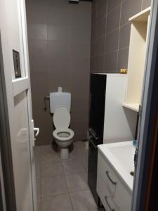 a small bathroom with a toilet and a sink at Arthur 3 in Brčko