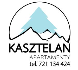 logo firmy górskiej z niebieskim pikiem w obiekcie Villa Kasztelan w mieście Ustrzyki Dolne