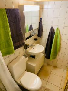 Koupelna v ubytování Casa da Tini
