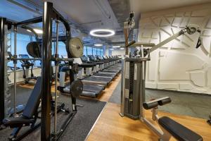 Fitness centrum a/nebo fitness zařízení v ubytování Hilton Frankfurt City Centre