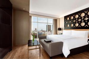 Rúm í herbergi á Hilton Lima Miraflores