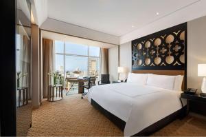 Rúm í herbergi á Hilton Lima Miraflores