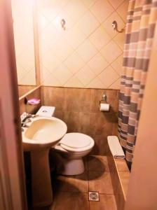 Baño pequeño con aseo y lavamanos en Hotel Windsor Mendoza en Mendoza