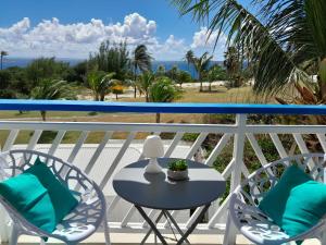 Un balcon sau o terasă la Studio COEUR PASSION VUE MER charme et standing
