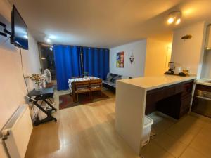 Μια τηλεόραση ή/και κέντρο ψυχαγωγίας στο Agradable departamento, frente a la Quinta Vergara