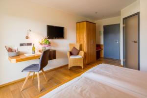 TV a/nebo společenská místnost v ubytování Main-Vinotel Weingut Helmstetter
