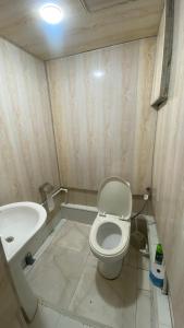 ein kleines Bad mit WC und Waschbecken in der Unterkunft Sevan cottage in Sewan