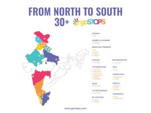 een kaart van Zuid-India en het geschatte aantal vluchtelingen bij goSTOPS Ooty in Ooty