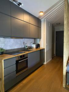 Kuchyň nebo kuchyňský kout v ubytování Yellow Stone Apartment