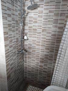 a shower stall with a toilet in a bathroom at The little White House in Sibiu +31 photos