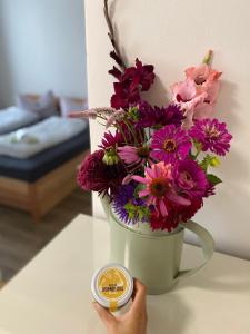 Łóżko lub łóżka w pokoju w obiekcie Apartmány Mikulčice