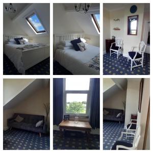 een serie van vier foto's van een kamer met een bed bij The Rosemont in Yelverton