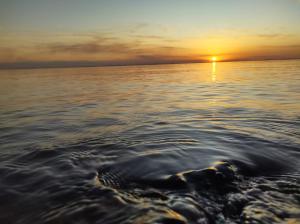 フライ・ベントスにあるAPART PELUSAの水上夕日