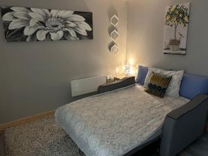 una camera da letto con un letto e un dipinto sul muro di Stardust Getaway E32R670 a Piltown