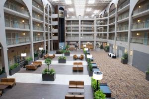 an overhead view of the lobby of a building at Embassy Suites by Hilton Seattle Bellevue in Bellevue