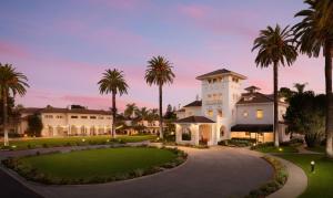 a rendering of a mansion with palm trees at Hayes Mansion San Jose, Curio Collection by Hilton in San Jose