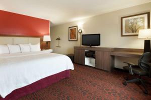 a hotel room with a bed and a flat screen tv at Hampton Inn Wichita Falls-Sikes Senter Mall in Wichita Falls