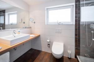 a bathroom with a toilet and a sink and a shower at Röther Gesundheitszentrum Bodensee in Überlingen