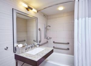a bathroom with a sink and a shower at DoubleTree by Hilton Washington DC – Crystal City in Arlington
