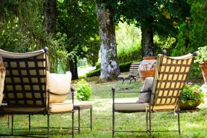 two chairs sitting in the grass in a park at Residenza Villa Degli Ochi in Sagginale