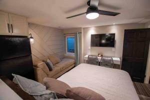 Μια τηλεόραση ή/και κέντρο ψυχαγωγίας στο Modern Studio Basement with Private Entrance