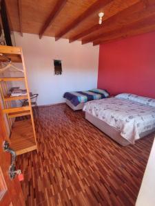 a bedroom with a bunk bed and a ladder at Hostal Perita in San Pedro de Atacama