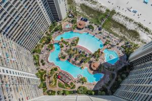 an aerial view of a pool at a resort at Shores of Panama 1912 in Panama City Beach