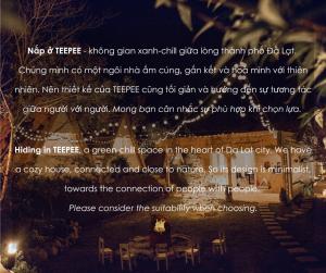 a poem about a wedding with a picture of a table and chairs at Nấp ở TEEPEE homestay in Da Lat