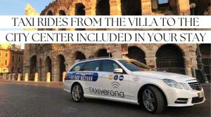 a taxi rides from the villa to the city center included in your city at Relais Villa dei Gelsi & Spa in Verona