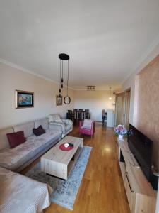 a living room with a couch and a table at VUCETIC Apartment- Podgorica in Podgorica