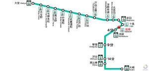 un mapa de la línea del metro en China en 池袋地区 步行2分 家庭套房, en Tokio