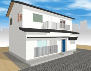a rendering of a white house with a balcony at Ikebukuro Max14ppl 6bedrooms 11beds 1200sqft in Tokyo
