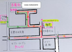 un dibujo de un mapa de un edificio en CASA HORIZONTE en Hachioji