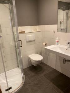 Koupelna v ubytování Flux-Biohotel Werratal