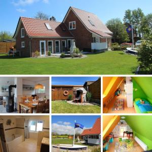 a collage of pictures of a house at Huus Strandgut 9140 - Fehmarn in Avendorf auf Fehmarn