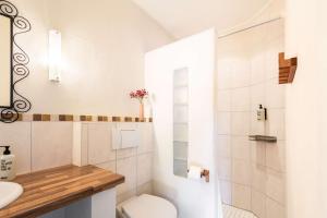 een badkamer met een toilet en een wastafel bij Hofgut Mollberg in Wiefelstede