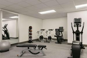 a gym with several exercise bikes in a room at DoubleTree by Hilton New Orleans in New Orleans
