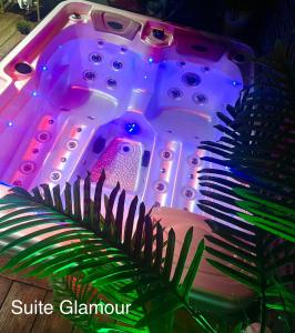 a plastic dish washer with neon lights in it at Faranel in Berlaimont