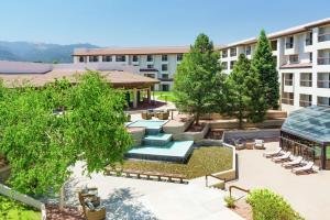 an aerial view of the courtyard of a building at DoubleTree by Hilton Colorado Springs in Colorado Springs
