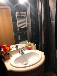bagno con lavandino e doccia di Vintage suites a Valongo